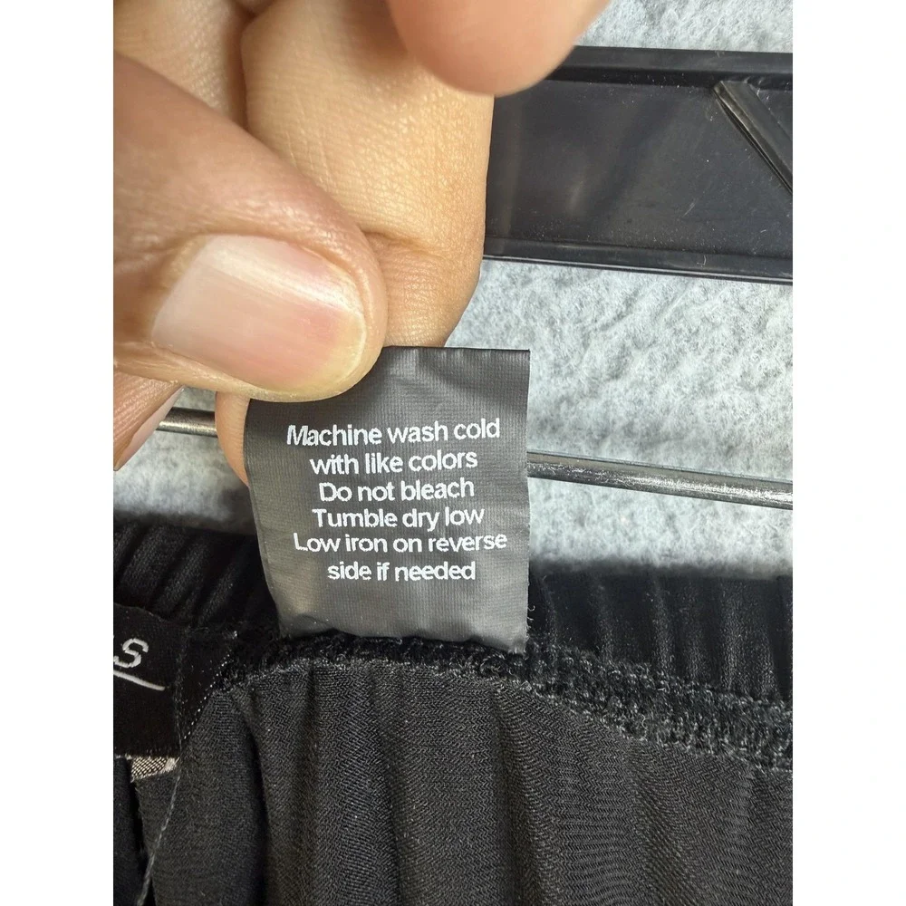 Notations Skirt Womens 1X Black A Line‎ Midi Elastic Waist Stretch Made USA